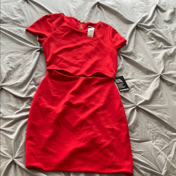 Express Red Knee-Length Dress - Picture 1 of 3